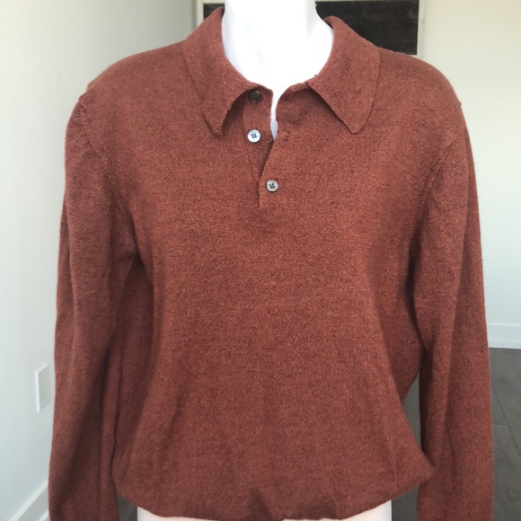 Alfani Sweaters - Alfani 100% pure merino wool henley polo pullover sweater medium